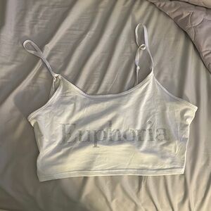 SHEIN White Fitted Crop Camisole